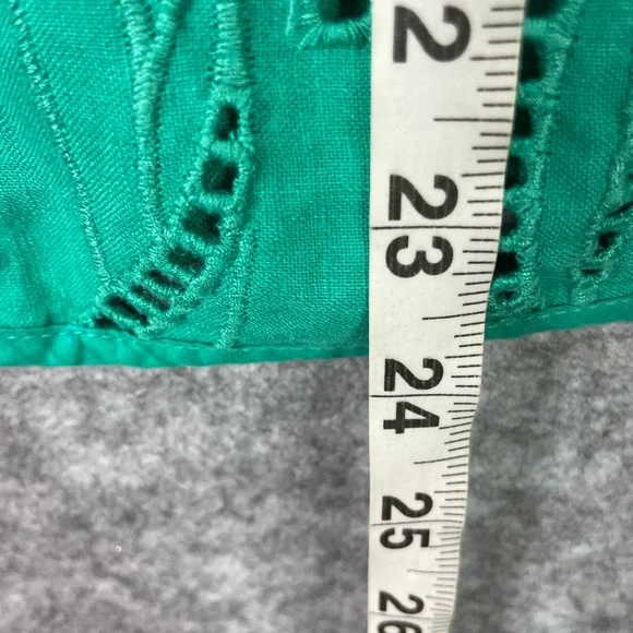 Chicos Jacket Womens 1 Small Green Eyelet Cutout Embroidered Zip Front - Picture 8 of 11